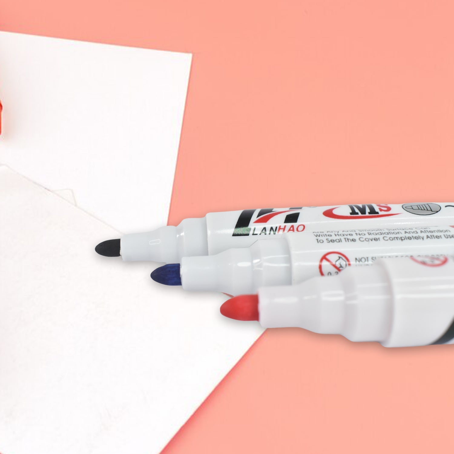 Whiteboard Marker Set (Blue, Black, Red) with Board Duster - Pack of 4 Whiteboard Marker Set (Blue, Black, Red) with Board Duster - Pack of 4